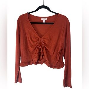 Isabel Maternity by Ingrid & Isa Women’s XXL rust burnt orange cropped chic top